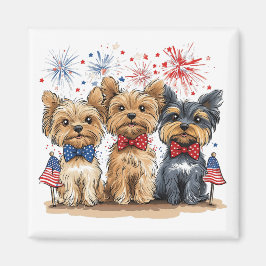 Glücklicher 4. Juli Yorkshire Terrier Dogs Magnet