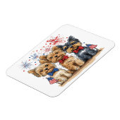 Glücklicher 4. Juli Yorkshire Terrier Dogs Magnet (Linke Seite)