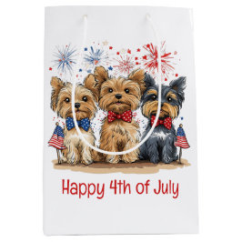 Glücklicher 4. Juli Yorkshire Terrier Dogs Mittlere Geschenktüte