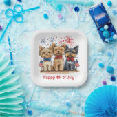 Glücklicher 4. Juli Yorkshire Terrier Dogs Pappteller (Party)