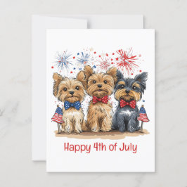 Glücklicher 4. Juli Yorkshire Terrier Dogs Postkarte