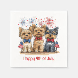 Glücklicher 4. Juli Yorkshire Terrier Dogs Serviette