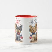 Glücklicher 4. Juli Yorkshire Terrier Dogs Tasse (Zentrum)