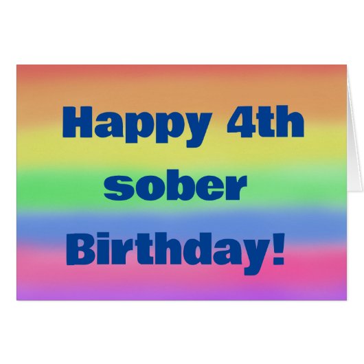 Glücklicher 4. nüchterner Geburtstag (Vorderseite (Horizontal))