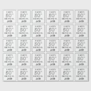 GLÜCKLICHER 50. GEBURTSTAG; Art-Déco-Stil; Individ Geschenkpapier