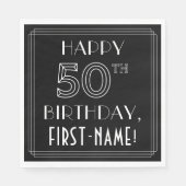 GLÜCKLICHER 50. GEBURTSTAG; Art-Déco-Stil; Individ Serviette (Vorderseite)