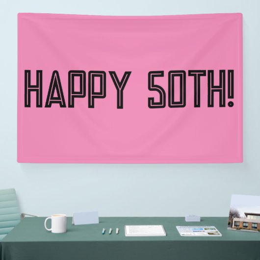 GLÜCKLICHER 50. GEBURTSTAG-BANNER BANNER (Messe)