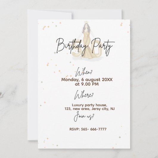 glücklicher 50. Geburtstag Einladung (Vorderseite)