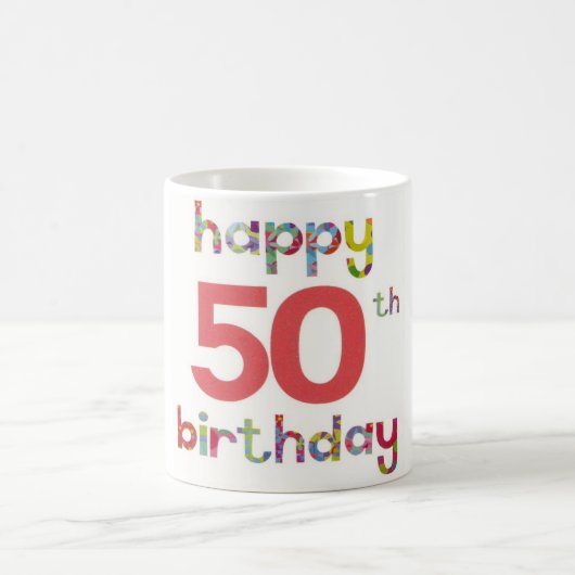 glücklicher 50. Geburtstag Kaffeetasse (Mittel)