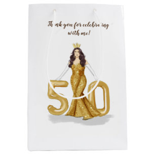 glücklicher 50. Geburtstag Mittlere Geschenktüte