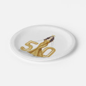 glücklicher 50. Geburtstag Pappteller (Schrägansicht)
