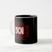 Glücklicher 50. Geburtstag Zweifarbige Tasse (Vorderseite Links)