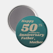 glücklicher 50. Hochzeitstag Magnet (Vorderseite/Rückseite)