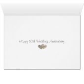 Glücklicher 50. Hochzeitstag mit goldenen Herzen (Innenansicht Horizontal (Unten))