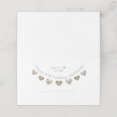 Glücklicher 50. Hochzeitstag mit goldenen Herzen Platzkarte (Außenseite Aufgefaltet)