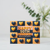 Glücklicher 50. Hochzeitstag Postkarte (Stehend Vorderseite)