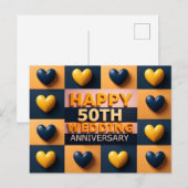 Glücklicher 50. Hochzeitstag Postkarte (Vorne/Hinten)