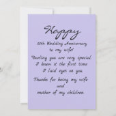 Glücklicher 50. Hochzeitstag zum Geburtstag meiner (Rückseite)