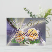 Glücklicher 50. Hochzeitstag zum Geburtstag meiner Karte (Stehend Vorderseite)