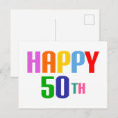 Glücklicher 50. postkarte (Vorne/Hinten)
