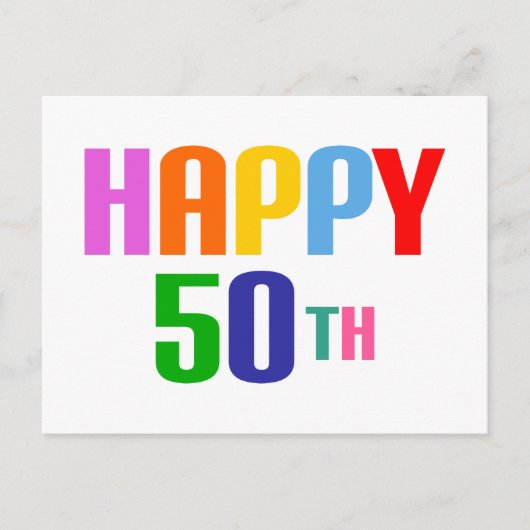 Glücklicher 50. postkarte (Vorderseite)