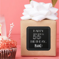 GLÜCKLICHER 55. GEBURTSTAG; Art-Déco-Stil; Individ