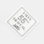 GLÜCKLICHER 55. GEBURTSTAG; Art-Déco-Stil; Individ Serviette (Ecke)