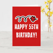 Glücklicher 55. Geburtstag - Grußkarte Karte (Gelbe Blume)