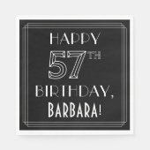 GLÜCKLICHER 57. GEBURTSTAG; Art-Déco-Stil; Individ Serviette (Vorderseite)