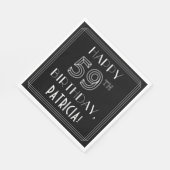 GLÜCKLICHER 59. GEBURTSTAG; Art-Déco-Stil; Individ Serviette (Ecke)