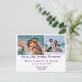 glücklicher 5. Geburtstag, zwei Fotos Postkarte (Stehend Vorderseite)