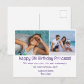 glücklicher 5. Geburtstag, zwei Fotos Postkarte (Vorne/Hinten)