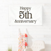 Glücklicher 5. Jahrestag 3x5 Vinyl Banner (Insitu)