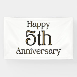 Glücklicher 5. Jahrestag 3x5 Vinyl Banner