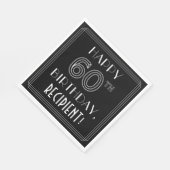 GLÜCKLICHER 60. GEBURTSTAG; Art-Déco-Stil; Individ Serviette (Ecke)