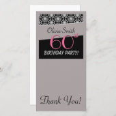 Glücklicher 60. Geburtstag Dankeskarte (Vorne/Hinten)