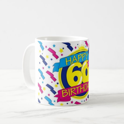 glücklicher 60. Geburtstag Kaffeetasse (Vorderseite Links)