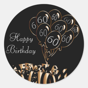 Glücklicher 60. Geburtstag Runder Aufkleber