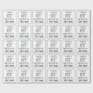 GLÜCKLICHER 61. GEBURTSTAG; Art-Déco-Stil; Individ Geschenkpapier