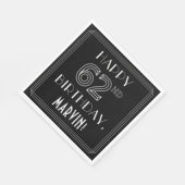 GLÜCKLICHER 62. GEBURTSTAG; Art-Déco-Stil; Individ Serviette (Ecke)