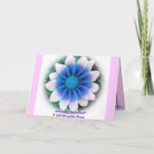 GLÜCKLICHER 65. GEBURTSTAG mit rosa Rose & blauer Karte (Rückseite)