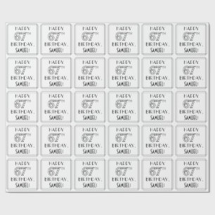 GLÜCKLICHER 67. GEBURTSTAG; Art-Déco-Stil; Individ Geschenkpapier