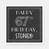 GLÜCKLICHER 67. GEBURTSTAG; Art-Déco-Stil; Individ Serviette (Vorderseite)