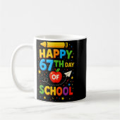 Glücklicher 67. Schultag Lustiger Lehrer Schüler M Kaffeetasse (Links)