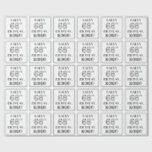 GLÜCKLICHER 68. GEBURTSTAG; Art-Déco-Stil; Individ Geschenkpapier