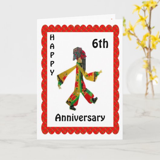 Glücklicher 6. Jahrestag Karte (Gelbe Blume)