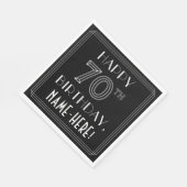 GLÜCKLICHER 70. GEBURTSTAG; Art-Déco-Stil; Individ Serviette (Ecke)