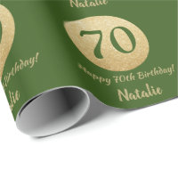Glücklicher 70. Geburtstag Grün und Gold Glitzer