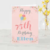 GLÜCKLICHER 75. GEBURTSTAG FLORALLKARTE KARTE (Gelbe Blume)