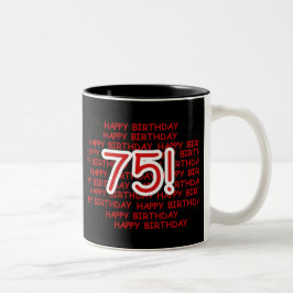 Glücklicher 75. Geburtstag Zweifarbige Tasse